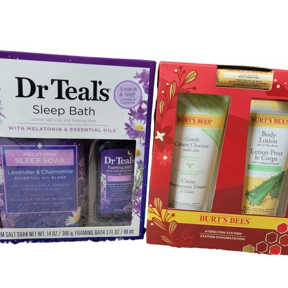 NIB Dr Teal's Sleep Bath and Burt's Bees Gift Packages - Picture 1 of 5